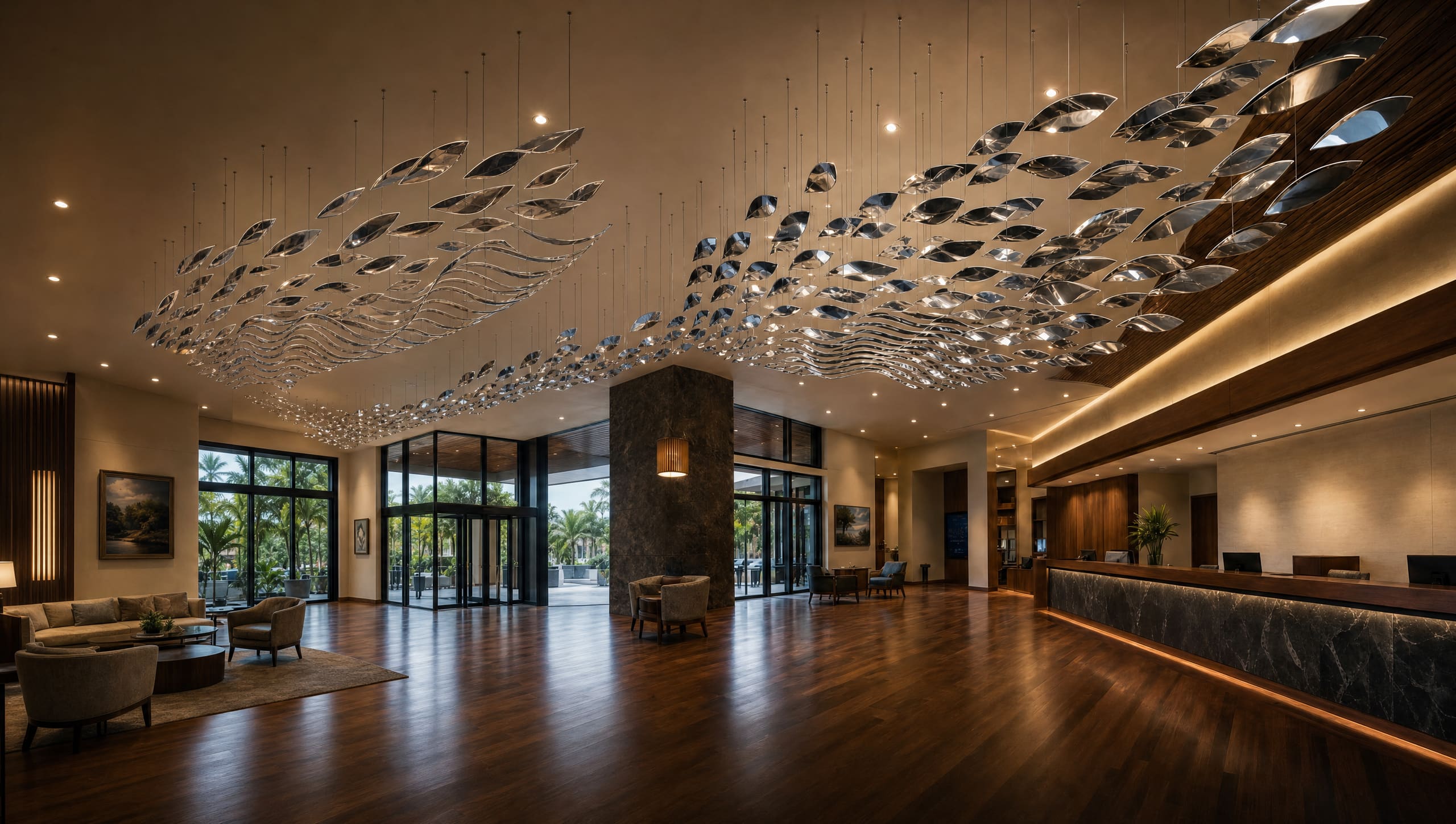 Finished kinetic sculpture installed at Bank of Hawaii Lahaina